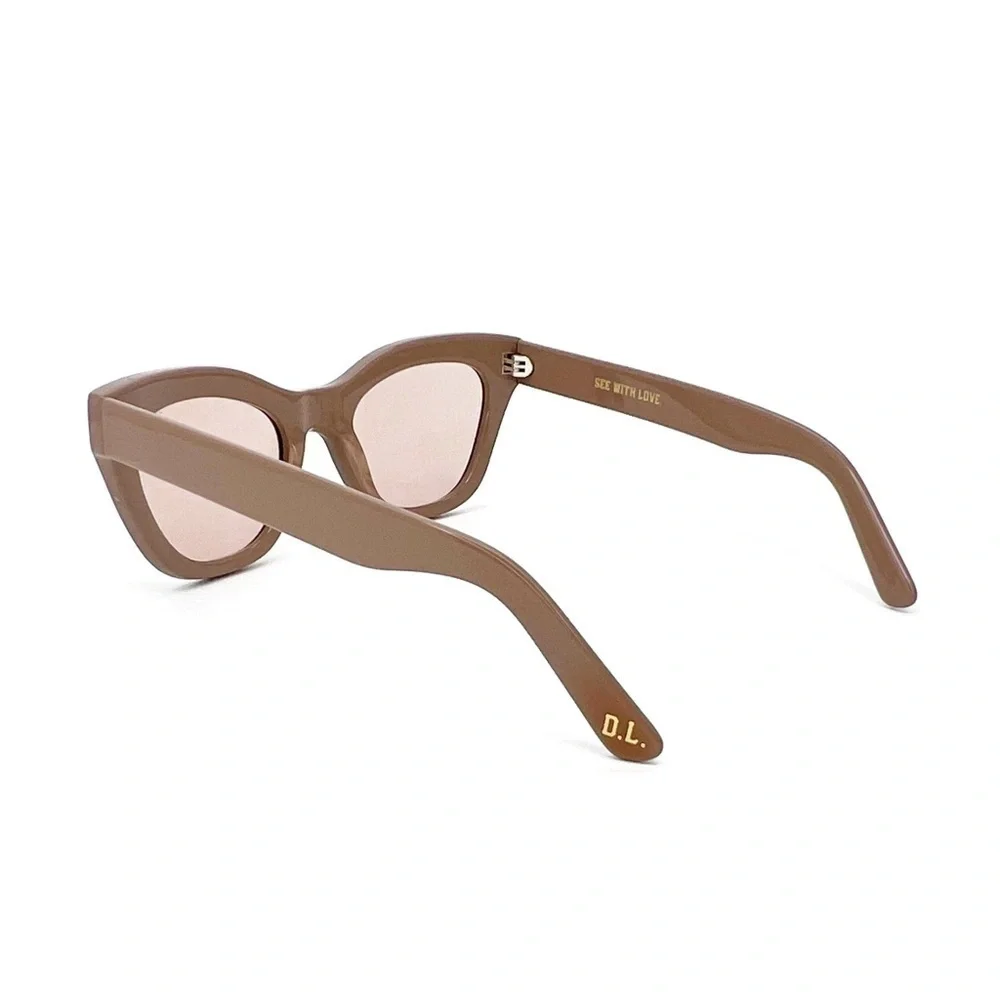 Harper Cat Eye Sunglasses by DL Eyewear Taupe (Brown/pink/gray) Acetate Cateye